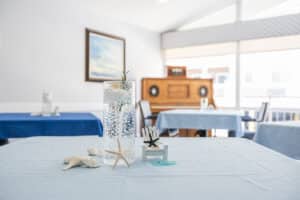 Dining room with ocean decorations