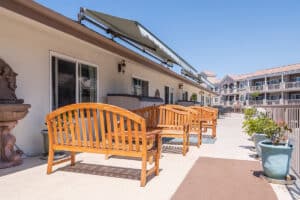 Courtyard with benches